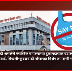 बंदी असलेले प्लास्टिक वापरणाऱ्या दुकानदारांवर दंडात्मक कारवाई, चिखली-कुदळवाडी परिसरात विशेष तपासणी मोहिम