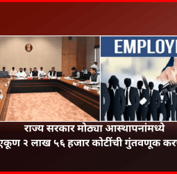 राज्यातील रोजगारनिर्मितीसाठी सरकारचे मोठे पाऊल, मोठ्या आस्थापनांमध्ये एकूण २ लाख ५६ हजार कोटींची गुंतवणूक करण्याचा निर्णय