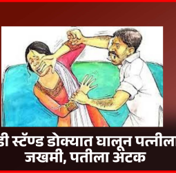 लोखंडी स्टॅण्ड डोक्यात घालून पत्नीला केले जखमी, पतीला अटक