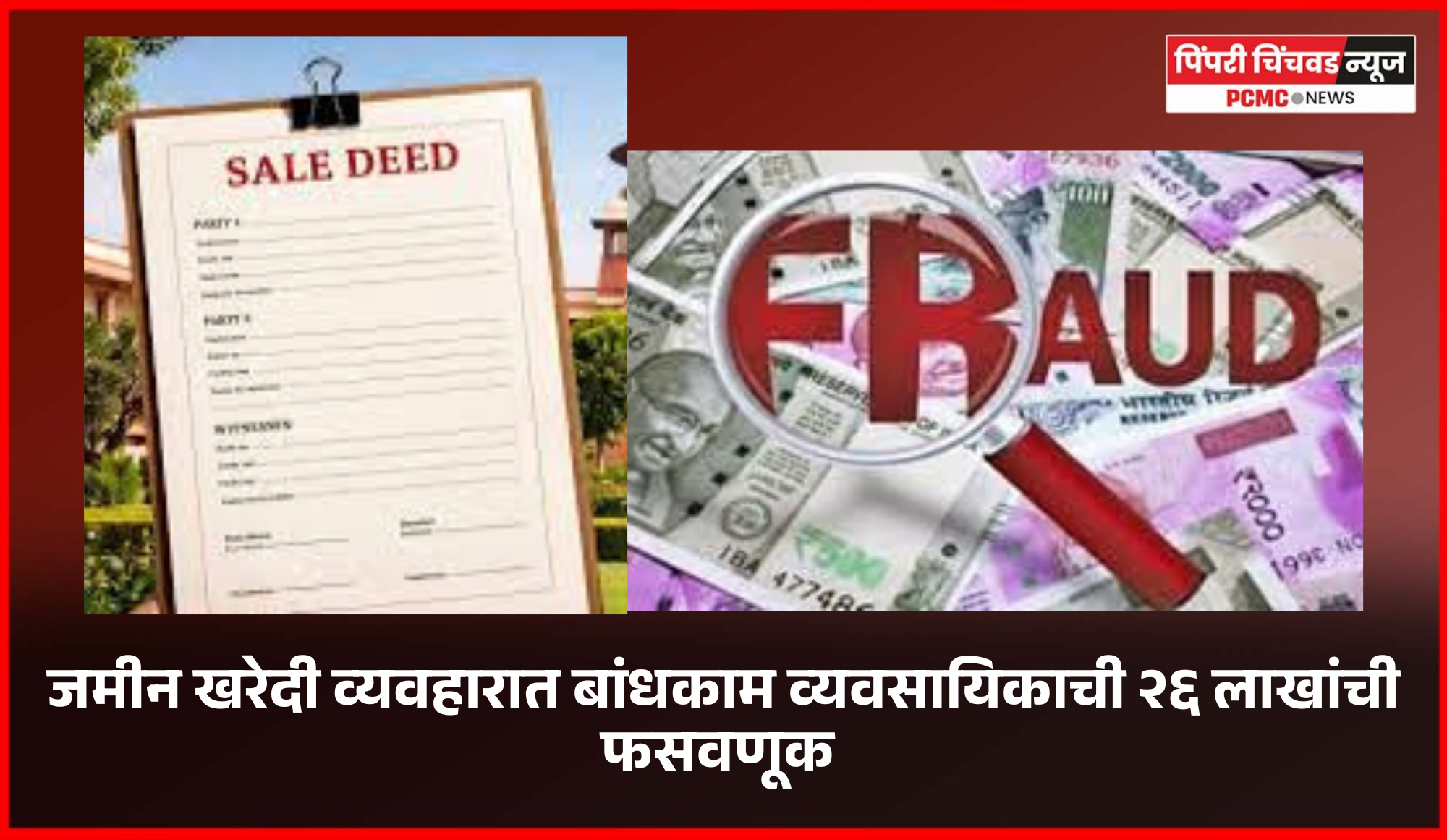 जमीन खरेदी व्यवहारात बांधकाम व्यवसायिकाची २६ लाखांची फसवणूक