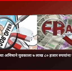 नोकरीच्या अमिषाने युवकाला ७ लाख ८० हजार रुपयांना गंडा