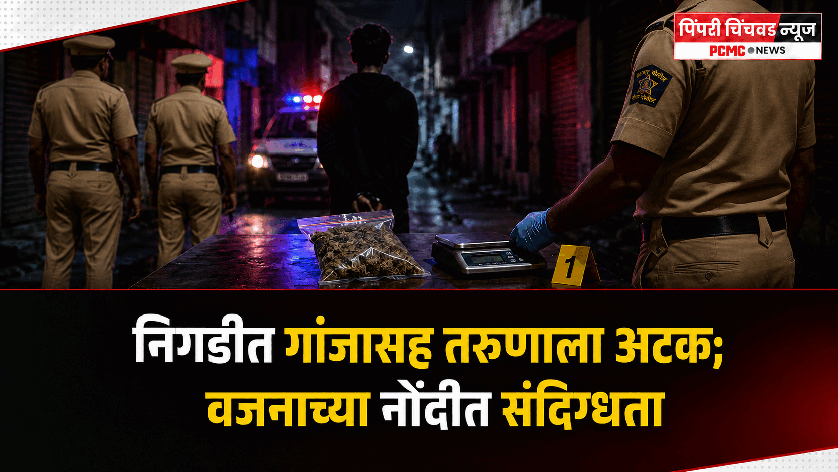 निगडीत गांजासह तरुणाला अटक