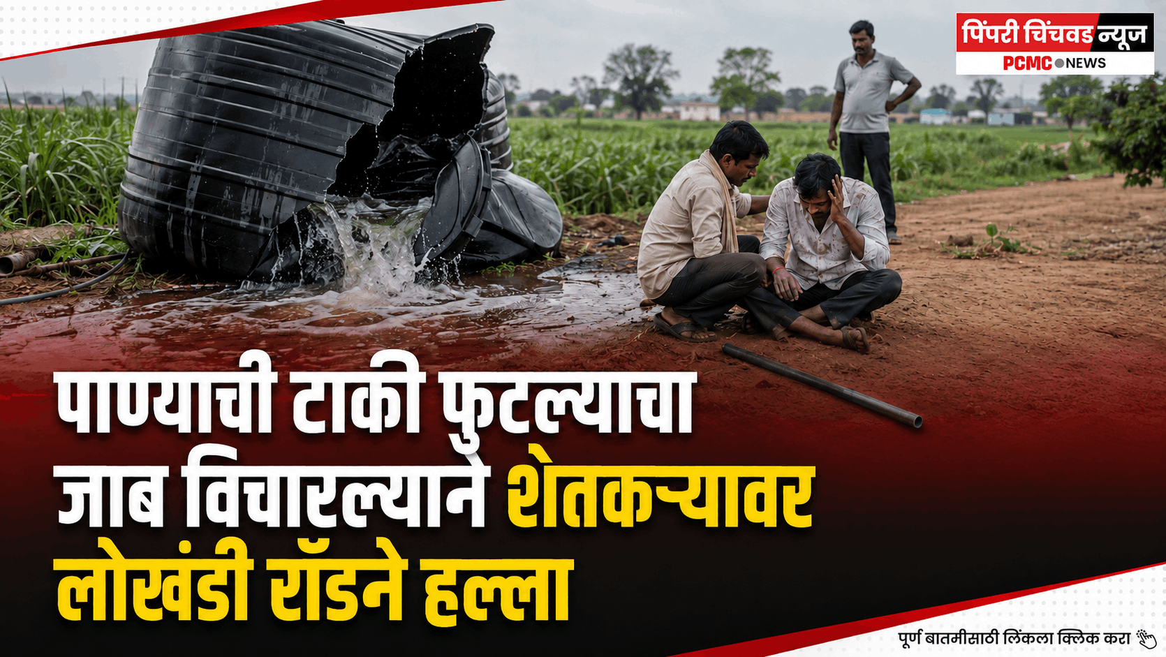 पाण्याची टाकी फुटल्याचा जाब विचारल्याने शेतकऱ्यावर लोखंडी रॉडने हल्ला