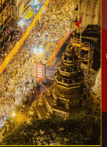 श्रीमंत दगडूशेठ हलवाई गणपती मंदिर परिसरात आषाढी वारी पालखी सोहळ्याचे रात्रीचे सुंदर दृश्य