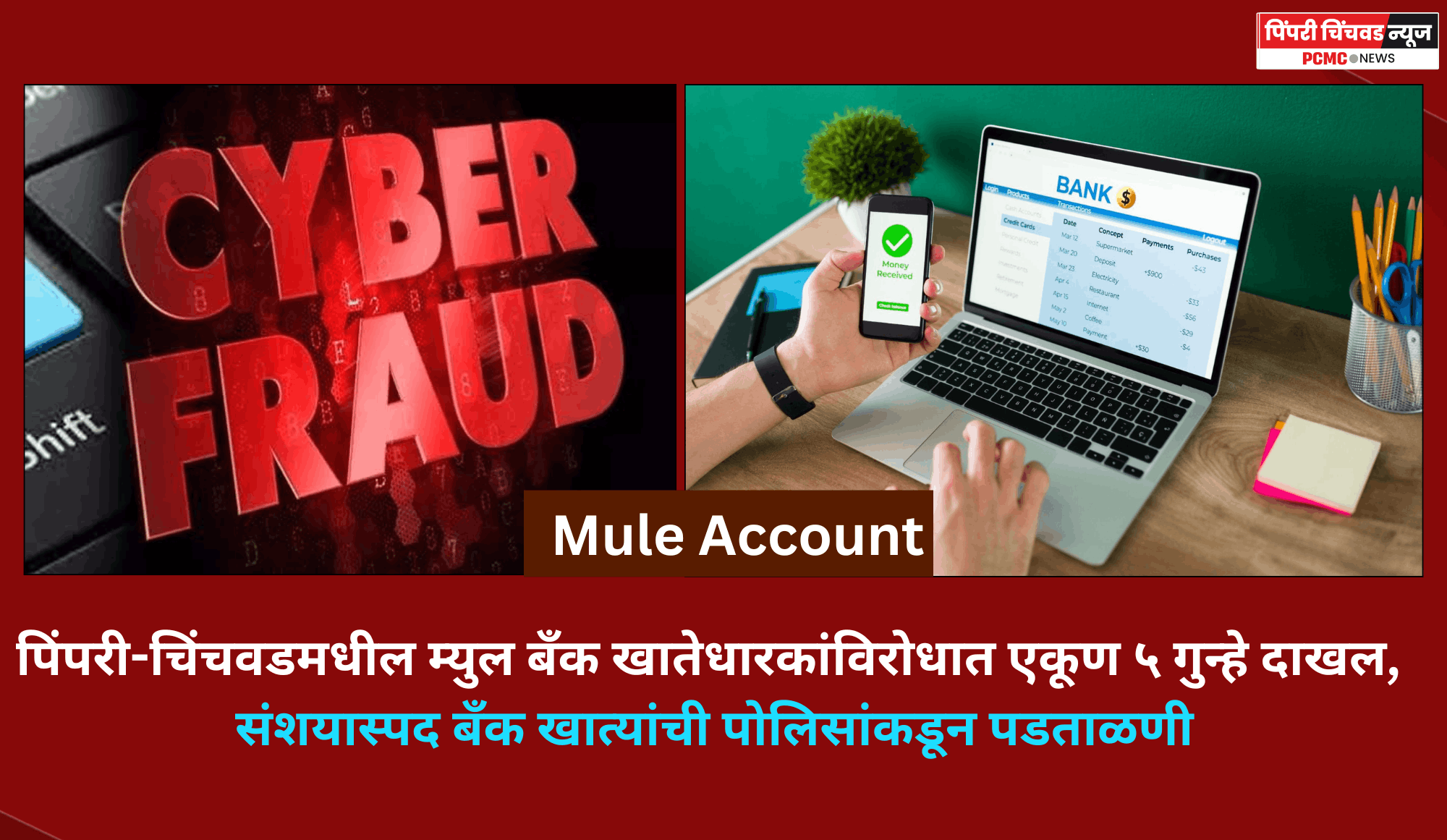 पिंपरी-चिंचवडमधील म्युल बँक खातेधारकांविरोधात एकूण ५ गुन्हे दाखल, संशयास्पद बँक खात्यांची पोलिसांकडून पडताळणी