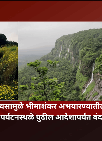 मुसळधार पावसामुळे भीमाशंकर अभयारण्यातील धोकादायक पर्यटनस्थळे पुढील आदेशापर्यंत बंद