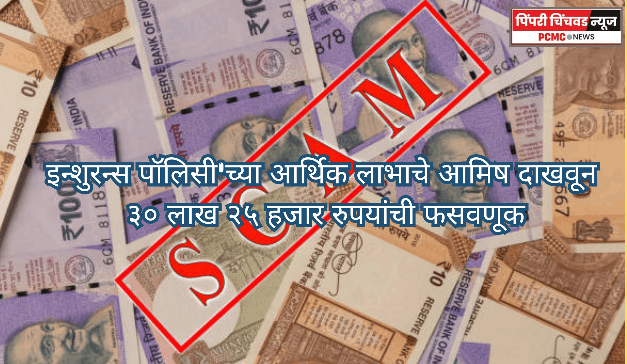 इन्शुरन्स पॉलिसी'च्या लाभाचे आमिष दाखवून ३० लाख २५ हजार रुपयांची फसवणूक