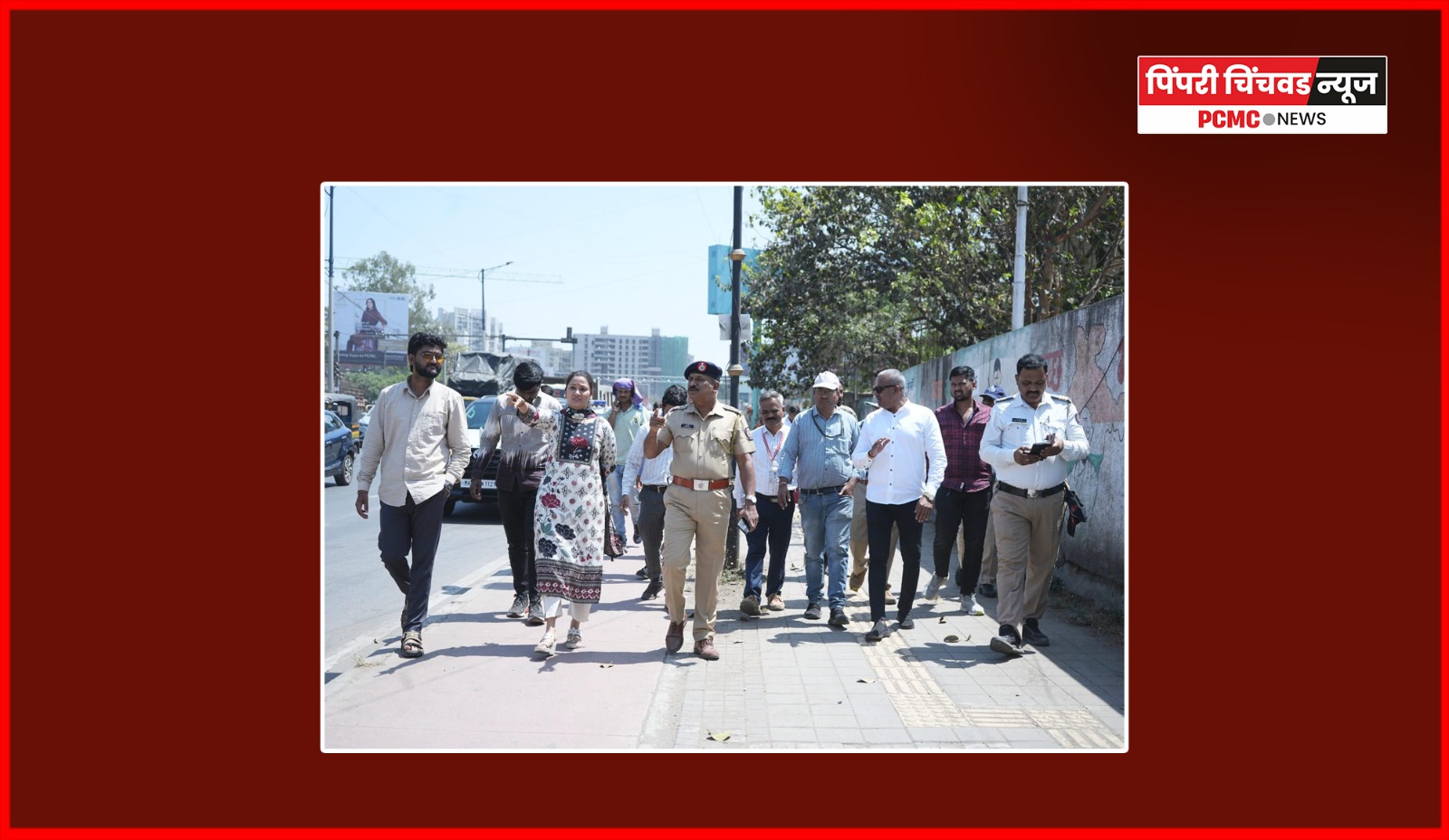 वाकडमधील वाहतूक कोंडी सोडवण्यासाठी नगरसेवक आणि अधिकाऱ्यांकडून प्रत्यक्ष पाहणी