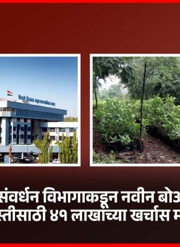 महापालिका वृक्षसंवर्धन विभागाकडून नवीन बोअरवेल घेण्यासाठी व दुरुस्तीसाठी ४१ लाखांच्या खर्चास मान्यता