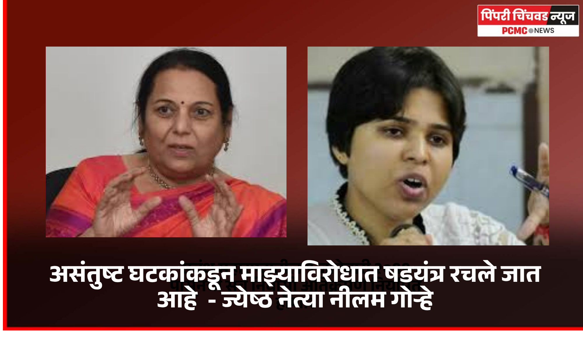 असंतुष्ट घटकांकडून माझ्याविरोधात षडयंत्र रचले जात आहे  - ज्येष्ठ नेत्या नीलम गोऱ्हे