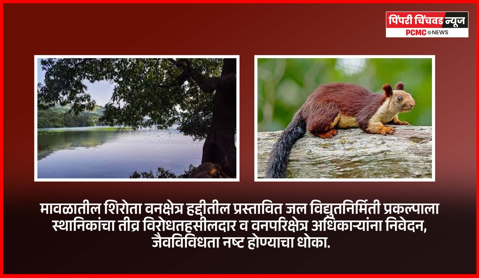 मावळातील शिरोता वनक्षेत्र हद्दीतील प्रस्तावित जल विद्युतनिर्मिती प्रकल्पाला स्थानिकांचा तीव्र विरोध