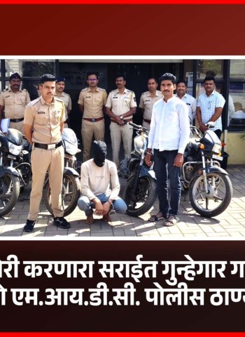 वाहनचोरी करणारा सराईत गुन्हेगार गजाआड, दक्षिण महाळुंगे एम.आय.डी.सी. पोलीस ठाण्याची कामगिरी