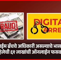 क्राईम ब्रँचचे अधिकारी असल्याचे भासवत महिलेची ६९ लाखांची ऑनलाईन फसवणूक