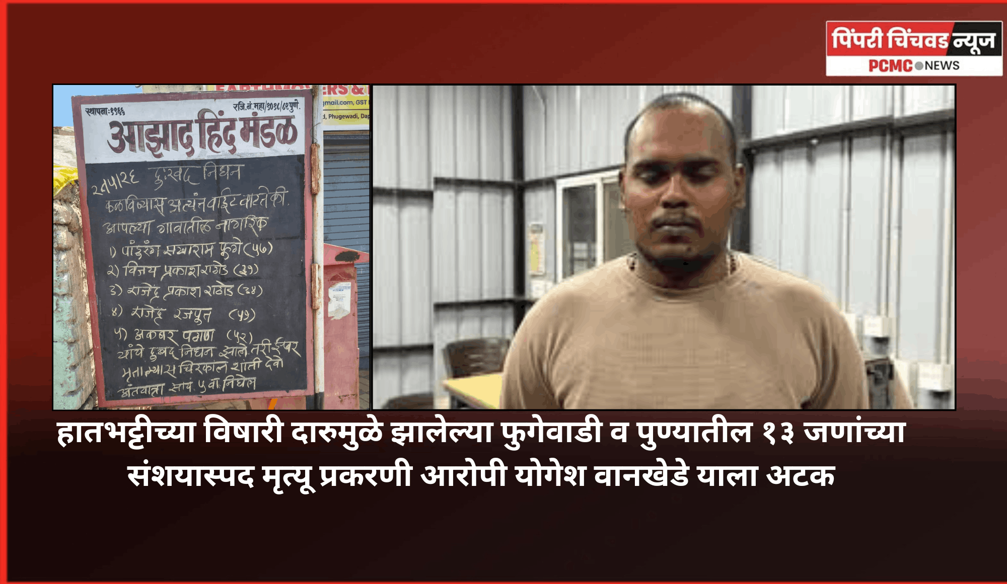 हातभट्टीच्या विषारी दारुमुळे झालेल्या १३ जणांच्या संशयास्पद मृत्यू प्रकरणी आरोपी योगेश वानखेडे याला अटक