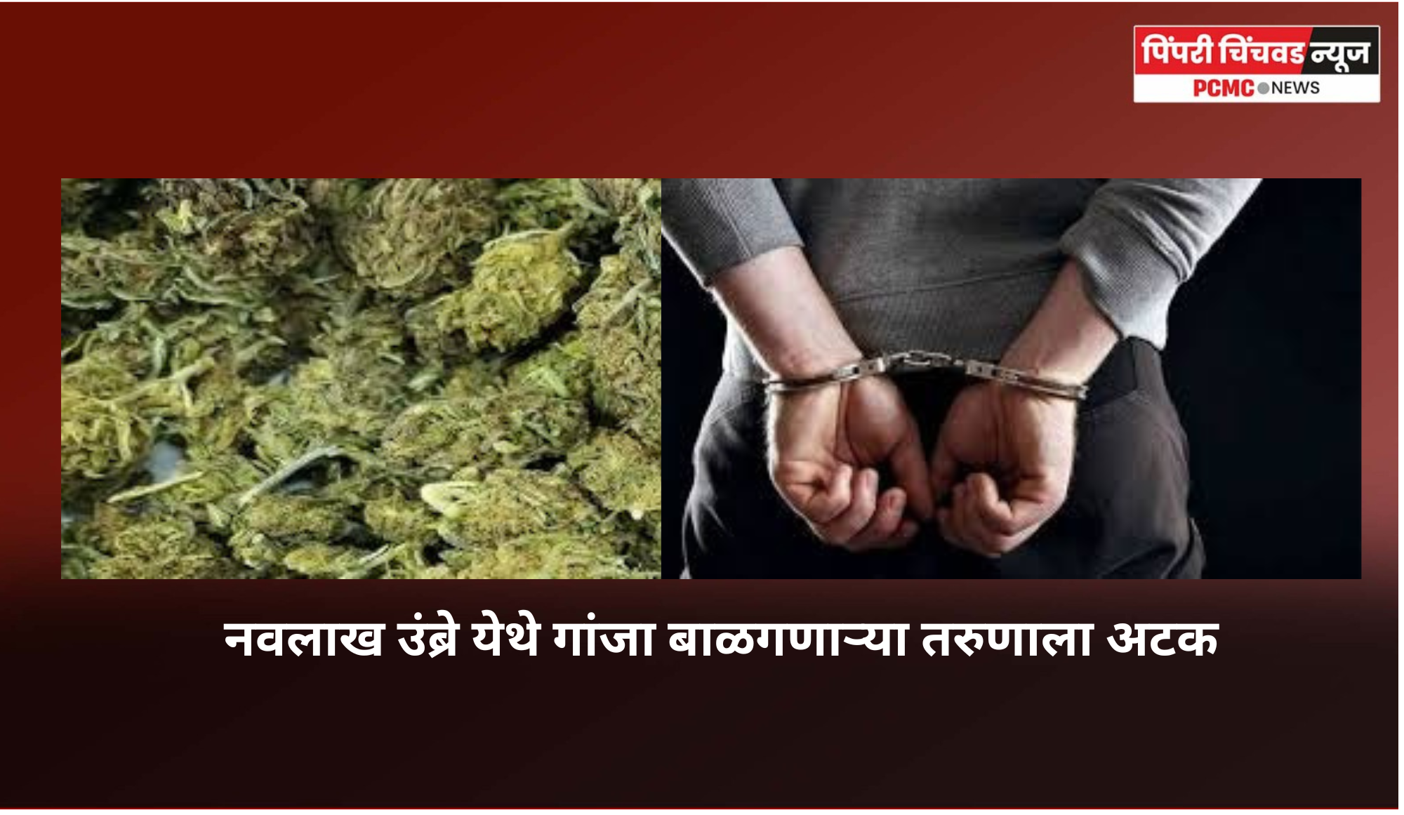 नवलाख उंब्रे येथे गांजा बाळगणाऱ्या तरुणाला अटक