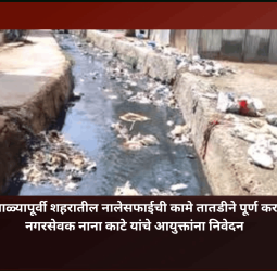 पावसाळ्यापूर्वी शहरातील नालेसफाईची कामे तातडीने पूर्ण करावी, नगरसेवक नाना काटे यांचे आयुक्तांना निवेदन