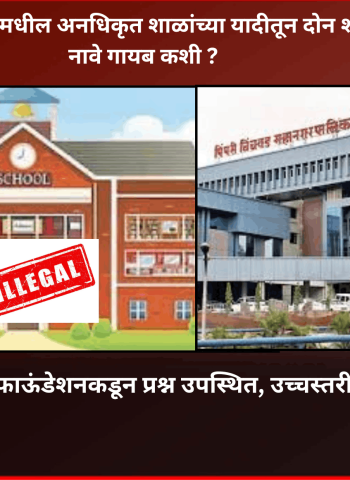 पिंपरी-चिंचवडमधील अनधिकृत शाळांच्या यादीतून दोन शाळांची नावे गायब कशी ? ................. लोकशाही युवा फाऊंडेशनकडून प्रश्न उपस्थित, उच्चस्तरीय चौकशीची मागणी,  आयुक्तांसह अधिकाऱ्यांना निवेदन