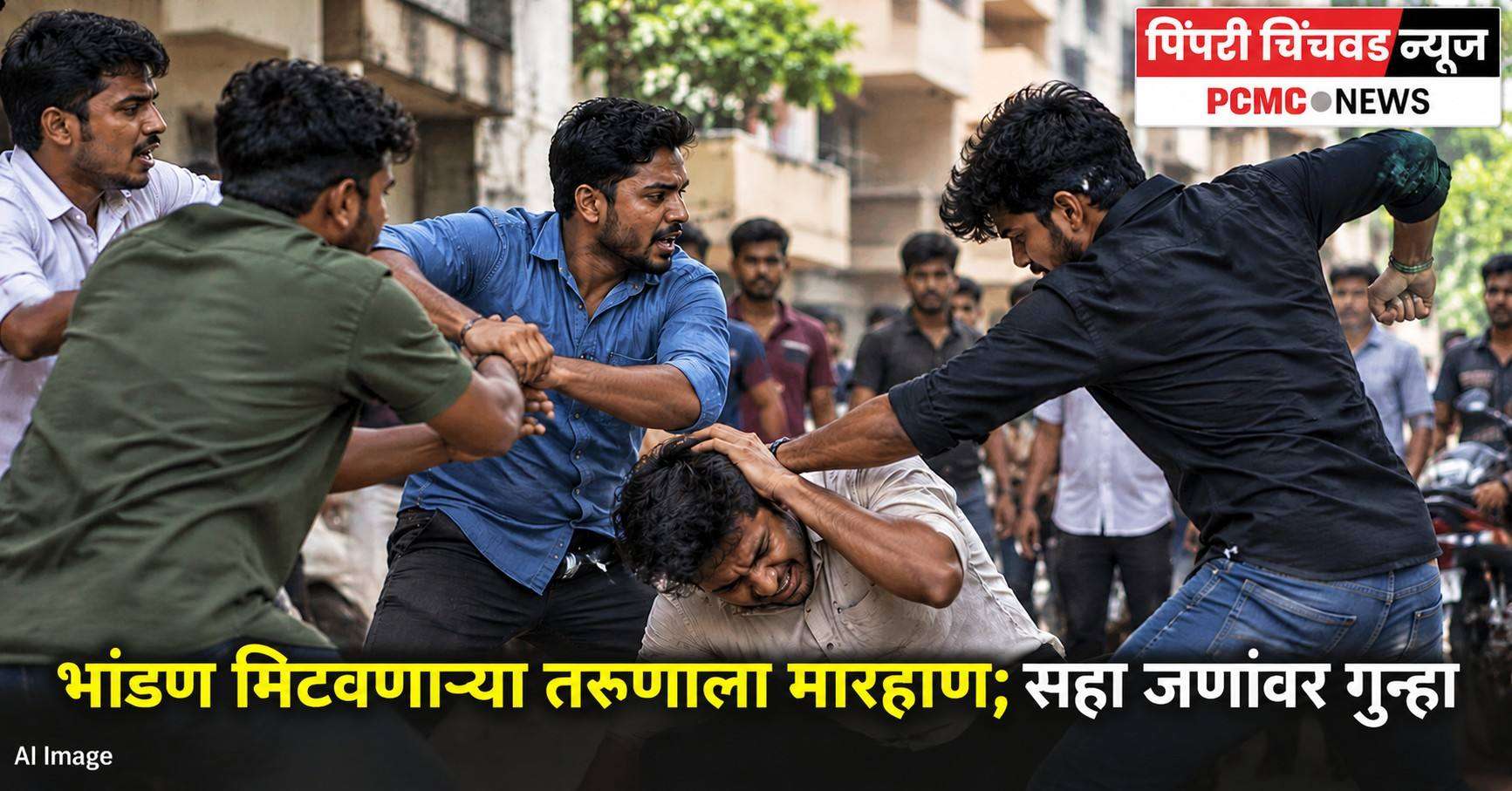 पिंपळे गुरवमध्ये भांडण मिटवणाऱ्या तरुणाला मारहाण; सहा जणांवर गुन्हा