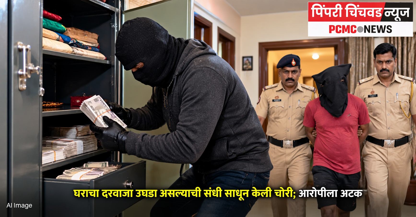 घराचा दरवाजा उघडा असल्याची संधी साधून केली चोरी; आरोपीला अटक