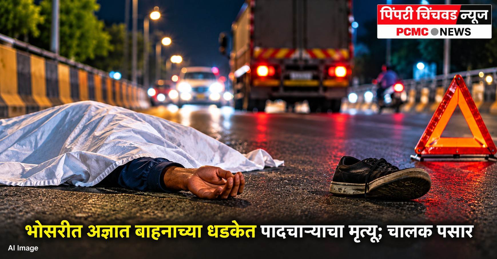 भोसरीत अज्ञात वाहनाच्या धडकेत पादचाऱ्याचा मृत्यू; चालक पसार