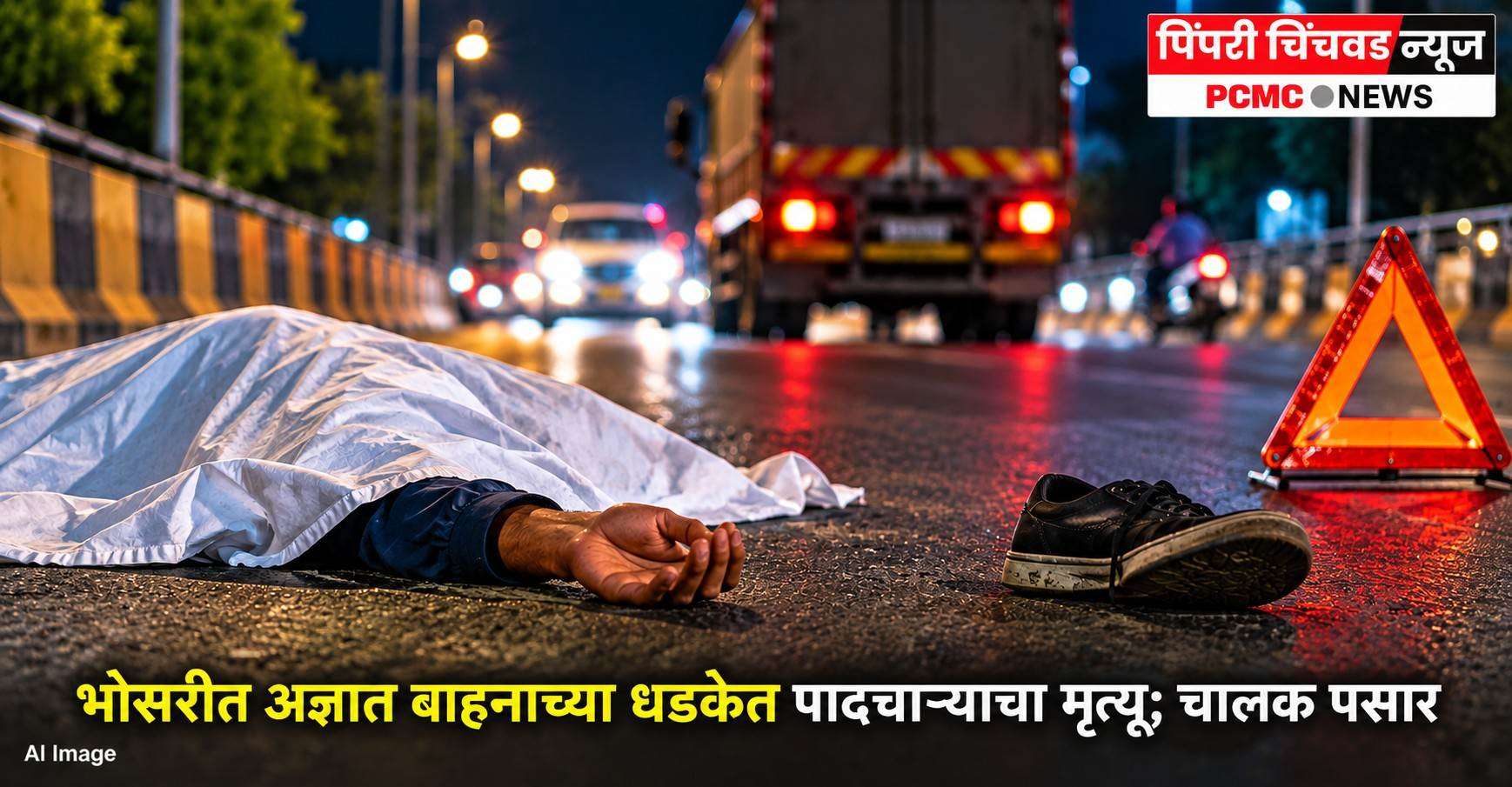 भोसरीत अज्ञात वाहनाच्या धडकेत पादचाऱ्याचा मृत्यू; चालक पसार