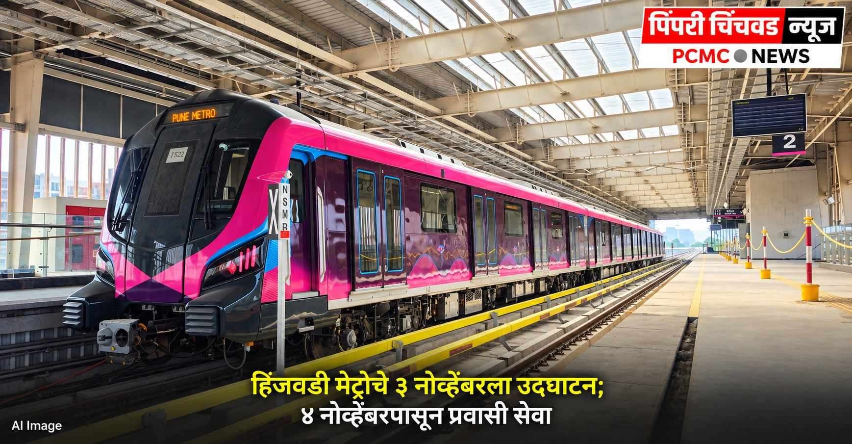 हिंजवडी मेट्रोचे ३ नोव्हेंबरला उद्घाटन; ४ नोव्हेंबरपासून प्रवासी सेवा