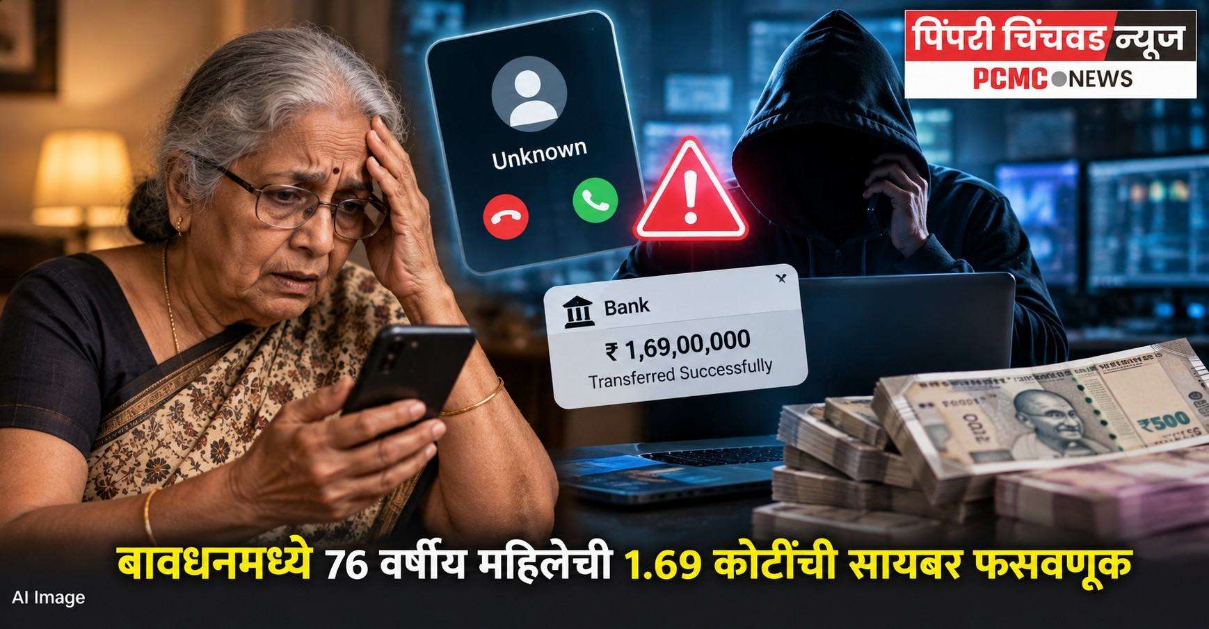 बावधनमध्ये ७६ वर्षीय महिलेची १.६९ कोटींची सायबर फसवणूक
