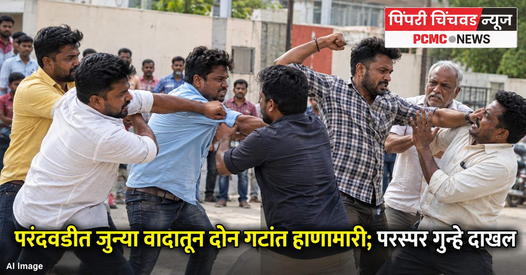 परंदवडीत जुन्या वादातून दोन गटांत हाणामारी; परस्पर गुन्हे दाखल