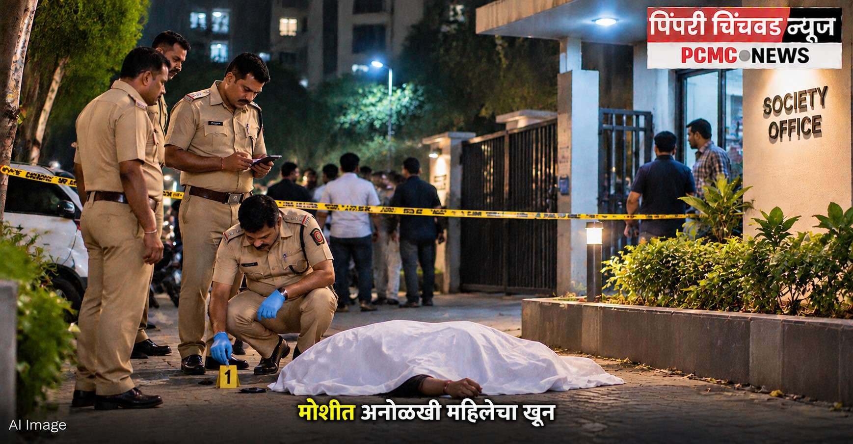 मोशीत अनोळखी महिलेचा खून