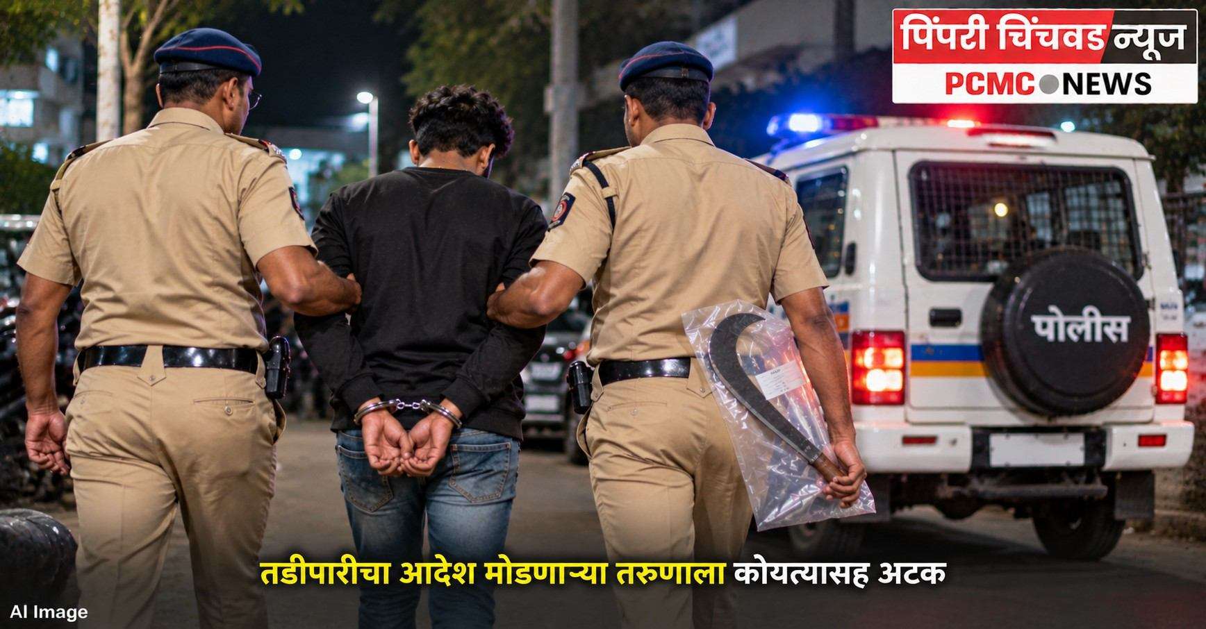 तडीपारीचा आदेश मोडणाऱ्या तरुणाला कोयत्यासह अटक