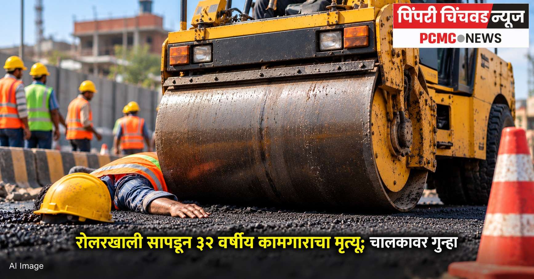 रोलरखाली सापडून ३२ वर्षीय कामगाराचा मृत्यू; चालकावर गुन्हा
