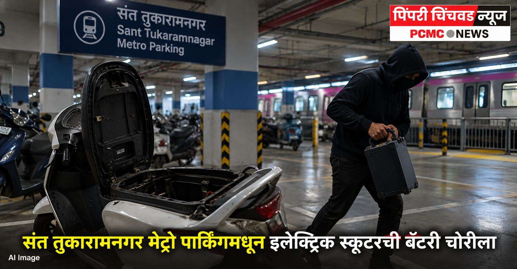 संत तुकारामनगर मेट्रो पार्किंगमधून इलेक्ट्रिक स्कूटरची बॅटरी चोरीला
