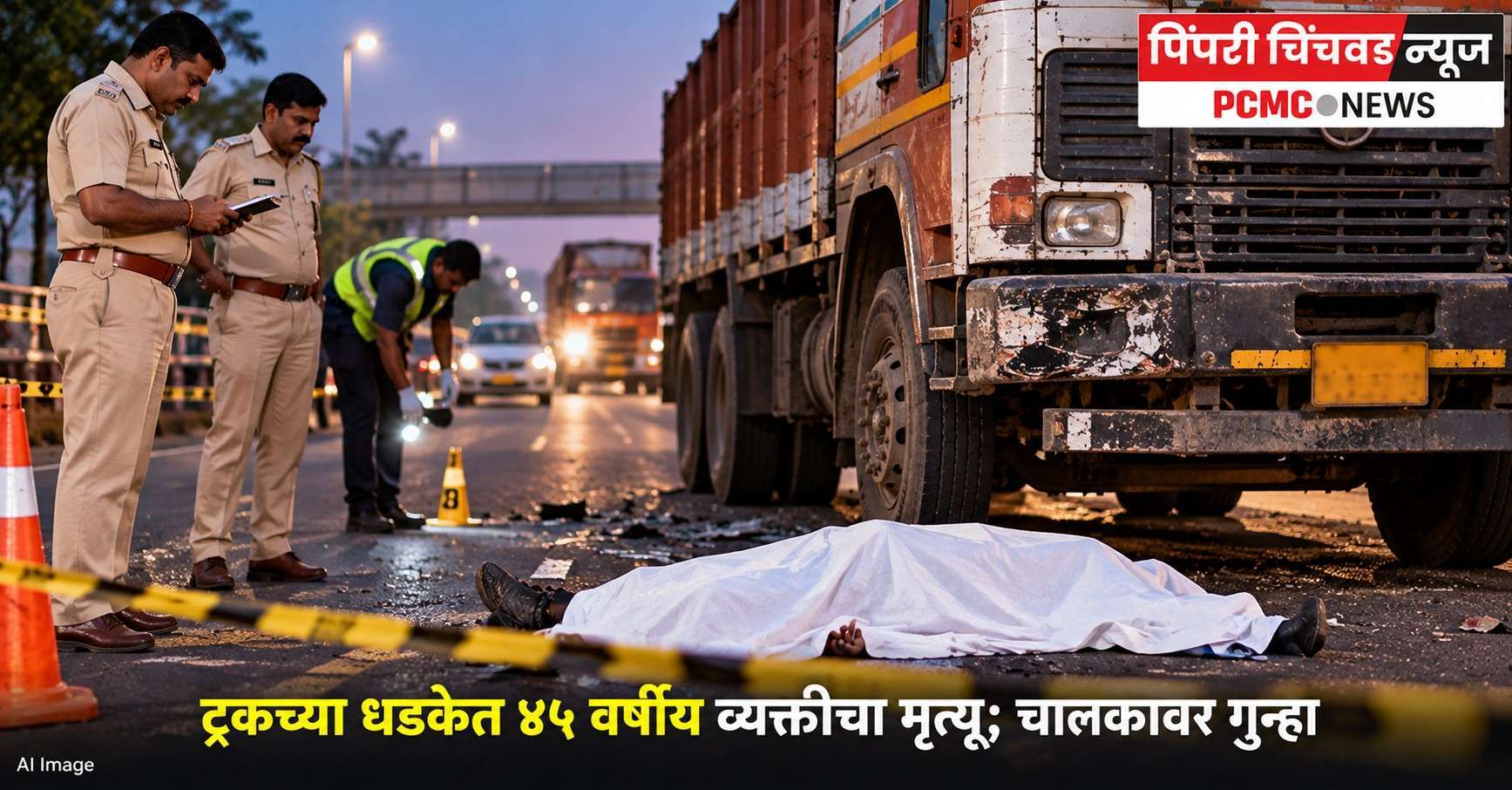 ट्रकच्या धडकेत ४५ वर्षीय व्यक्तीचा मृत्यू; चालकावर गुन्हा