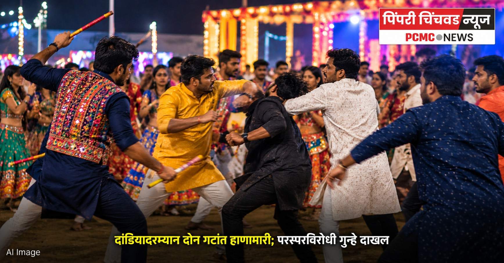 दांडियादरम्यान दोन गटांत हाणामारी; परस्परविरोधी गुन्हे दाखल