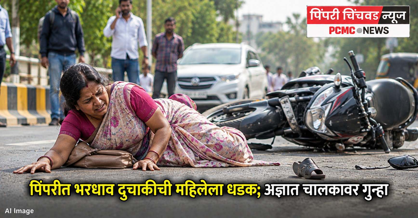पिंपरीत भरधाव दुचाकीची महिलेला धडक; अज्ञात चालकावर गुन्हा