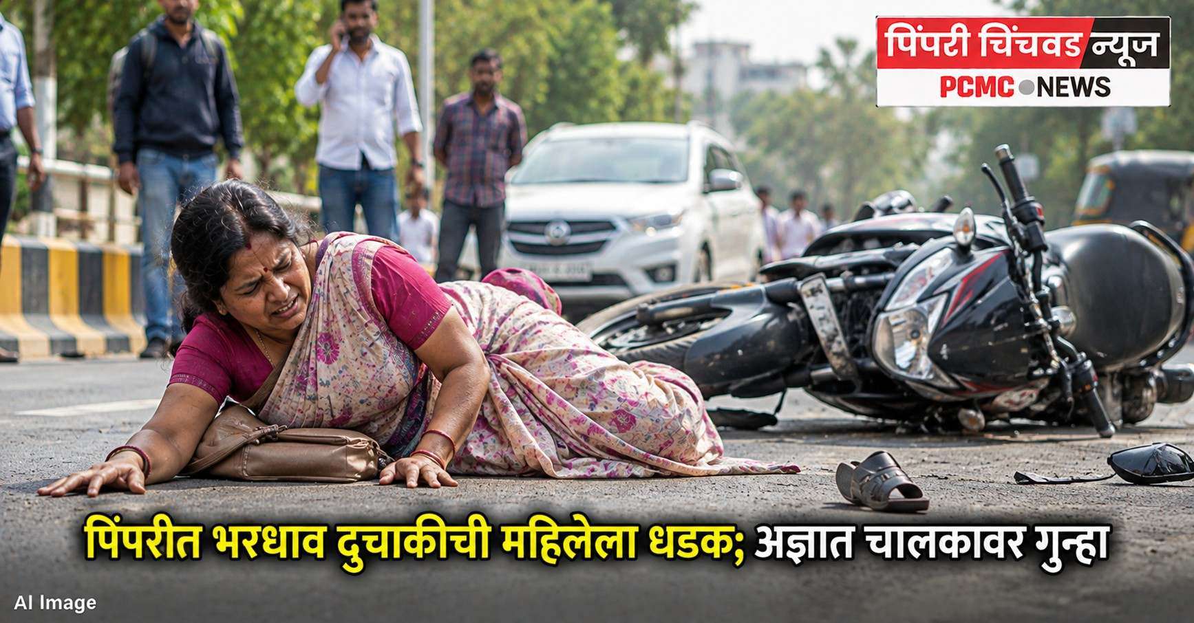 पिंपरीत भरधाव दुचाकीची महिलेला धडक; अज्ञात चालकावर गुन्हा