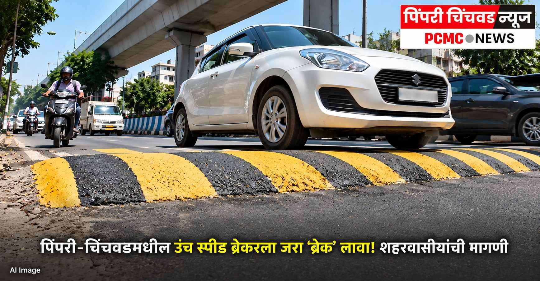 पिंपरी-चिंचवडमधील उंच स्पीड ब्रेकरला जरा ‘ब्रेक’ लावा! शहरवासीयांची मागणी