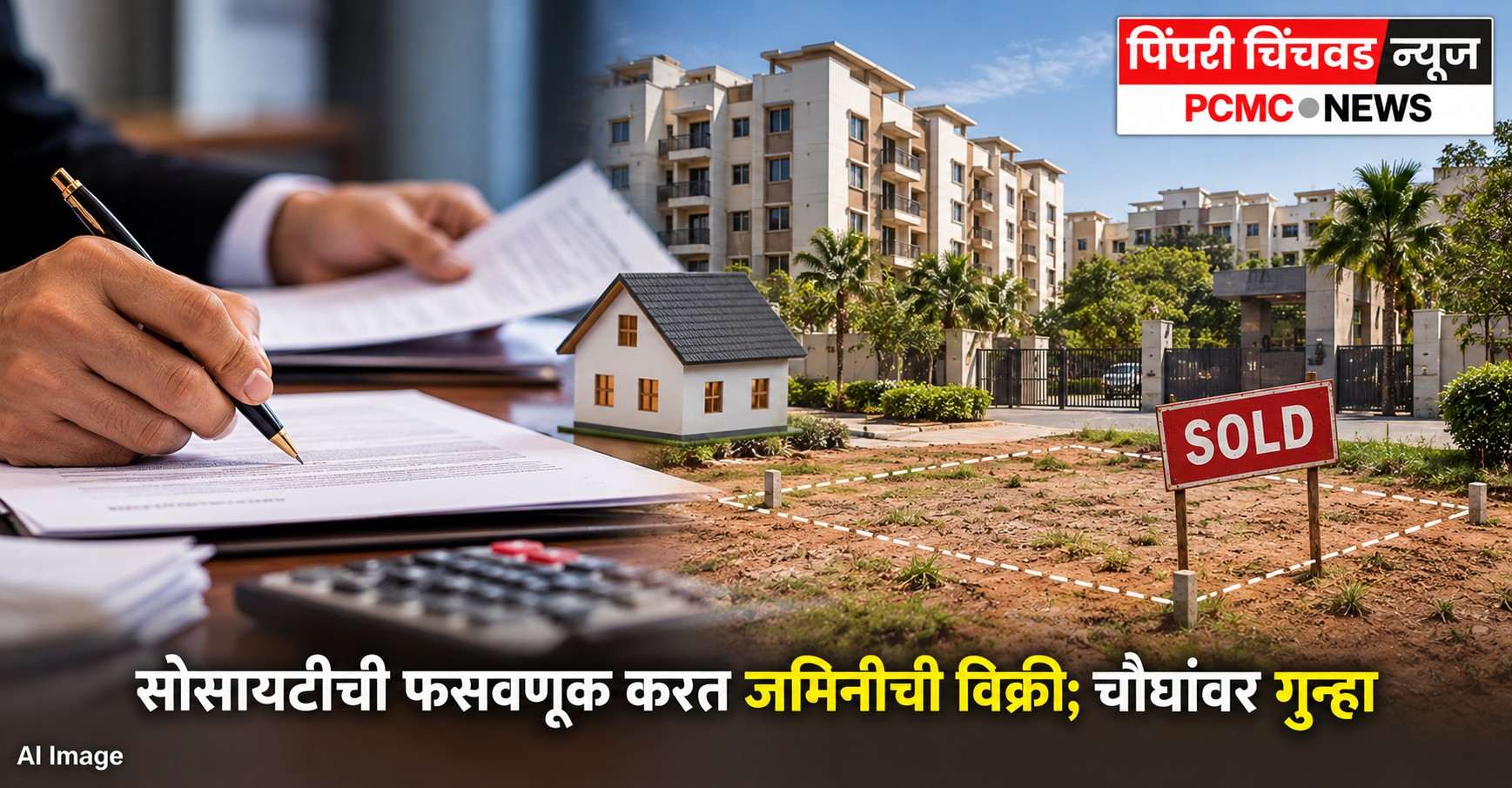 सोसायटीची फसवणूक करत जमिनीची विक्री; चौघांवर गुन्हा
