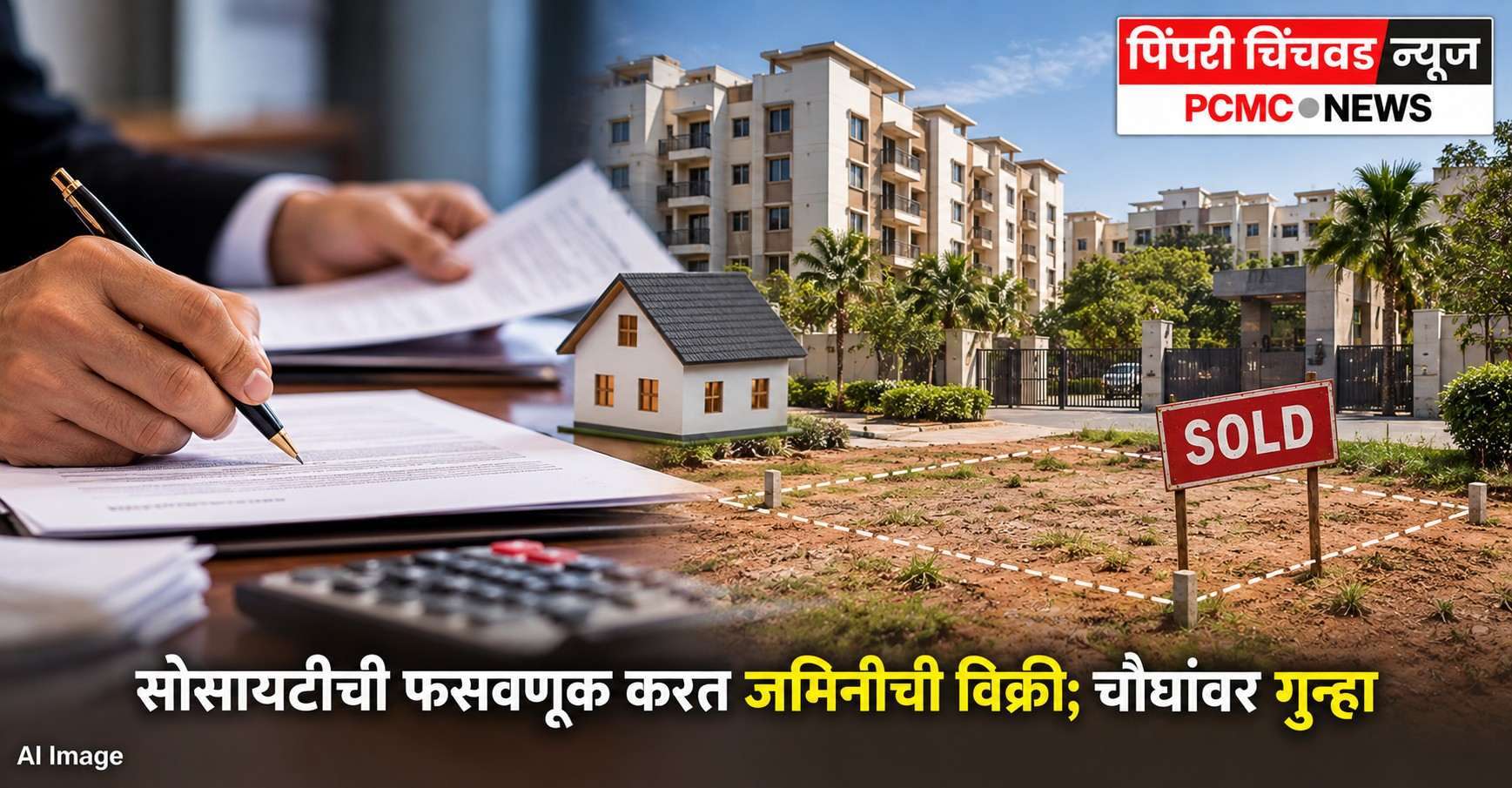 सोसायटीची फसवणूक करत जमिनीची विक्री; चौघांवर गुन्हा