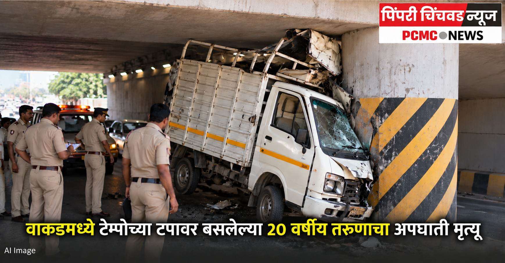 वाकडमध्ये टेम्पोच्या टपावर बसलेल्या २० वर्षीय तरुणाचा अपघाती मृत्यू