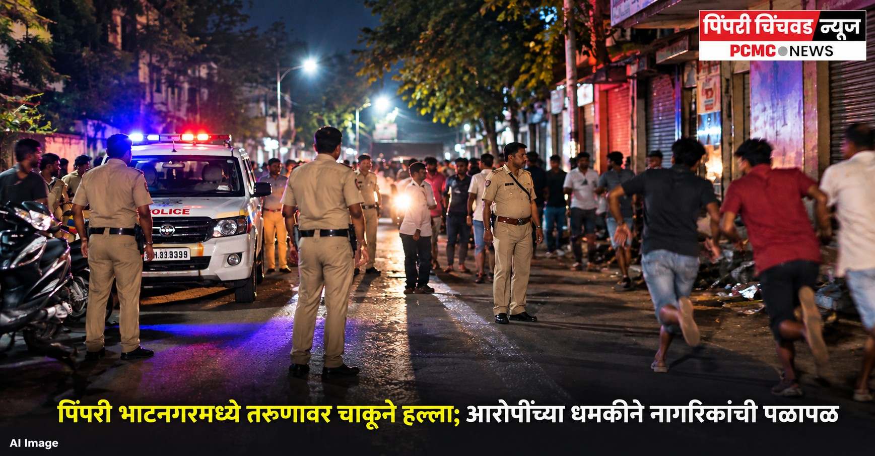 पिंपरी भाटनगरमध्ये तरुणावर चाकूने हल्ला; आरोपींच्या धमकीने नागरिकांची पळापळ