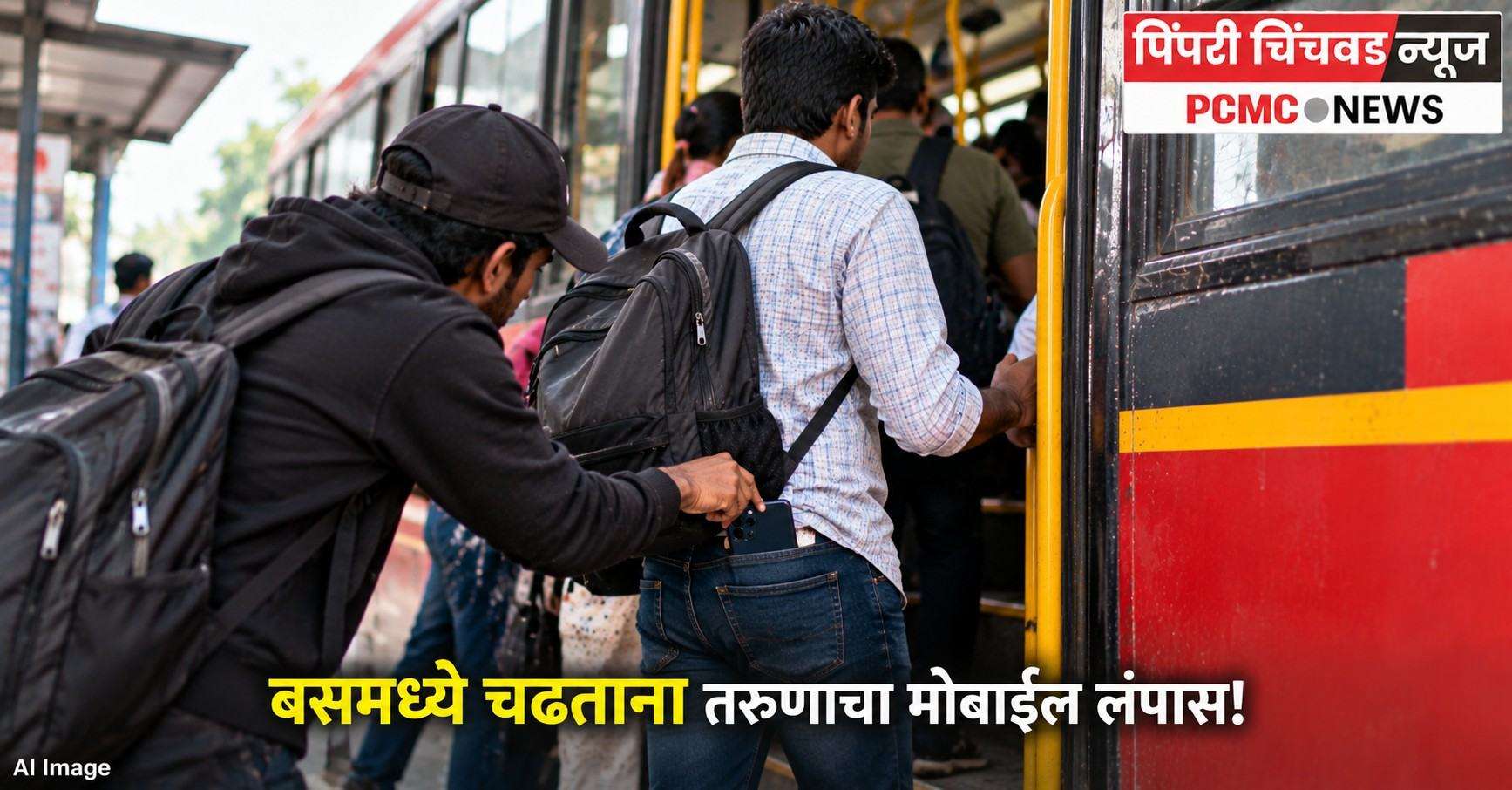 बसमध्ये चढताना तरुणाचा मोबाईल लंपास!