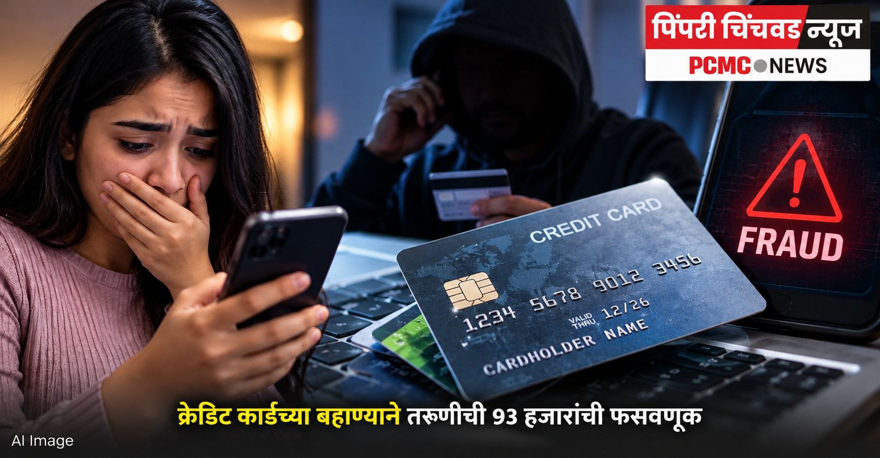 क्रेडिट कार्डच्या बहाण्याने तरुणीची ९३ हजारांची फसवणूक