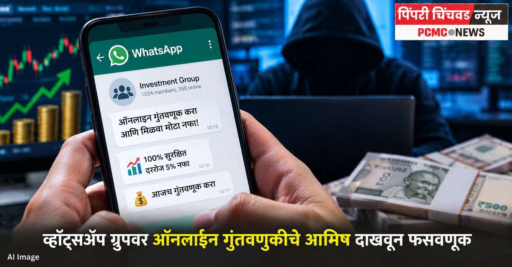 व्हॉट्सॲप ग्रुपवर ऑनलाइन गुंतवणुकीचे आमिष दाखवून फसवणूक