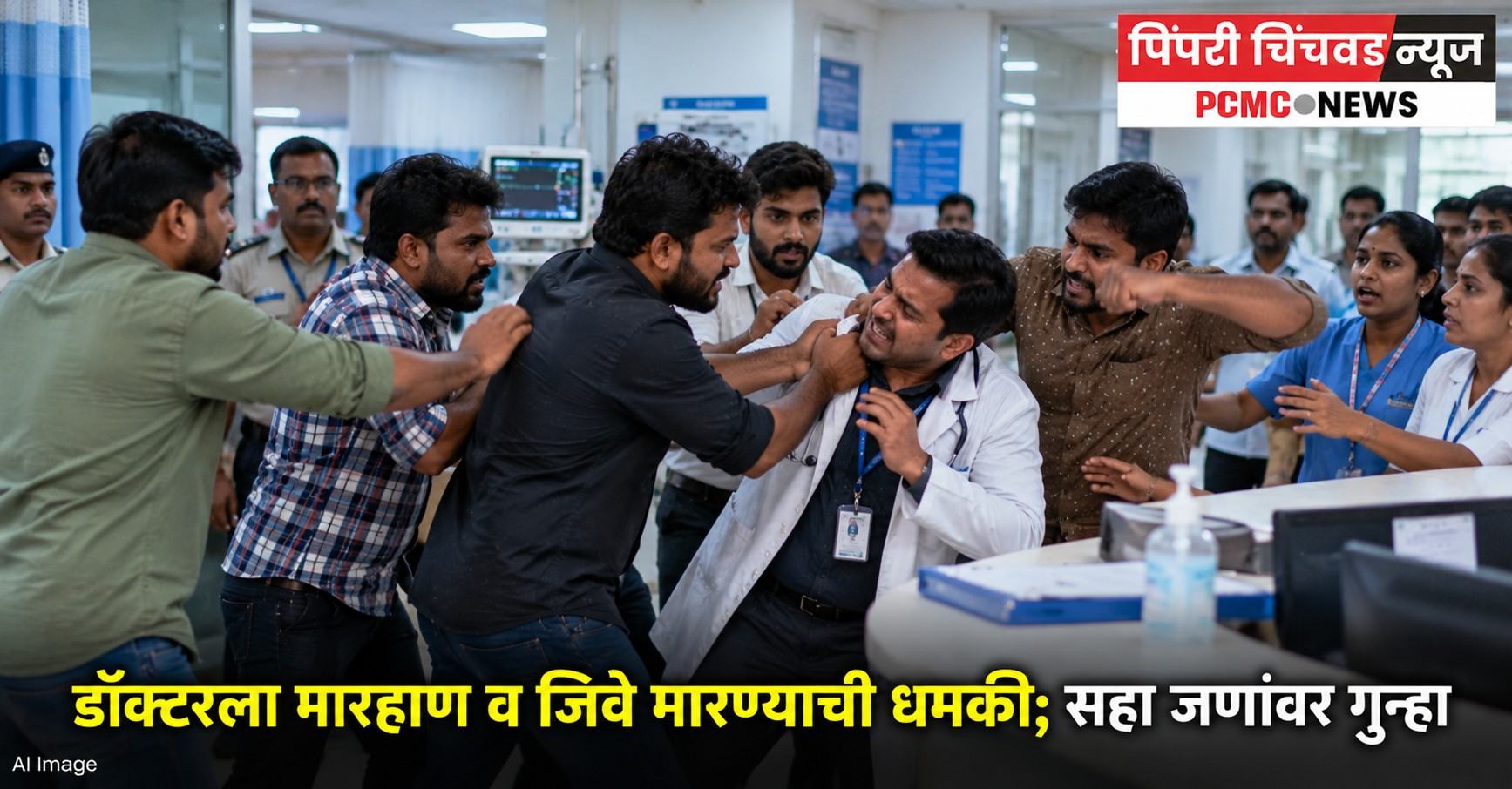 डॉक्टरला मारहाण व जिवे मारण्याची धमकी; सहा जणांवर गुन्हा