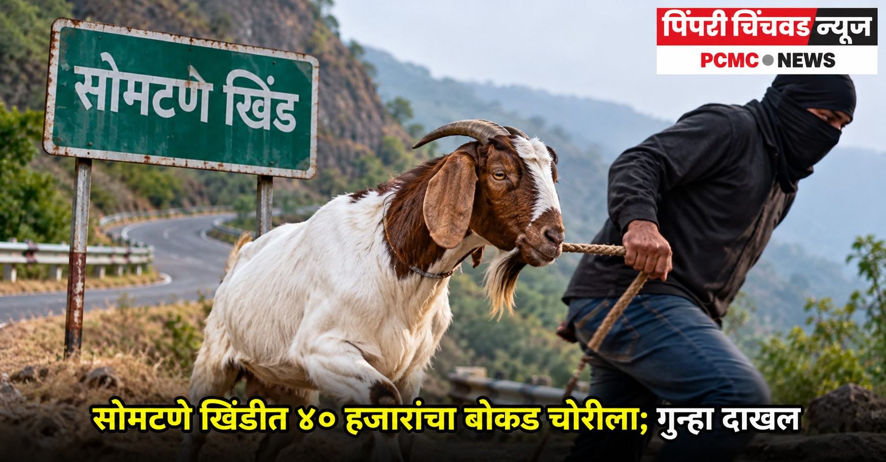 सोमटणे खिंडीत ४० हजारांचा बोकड चोरीला; गुन्हा दाखल