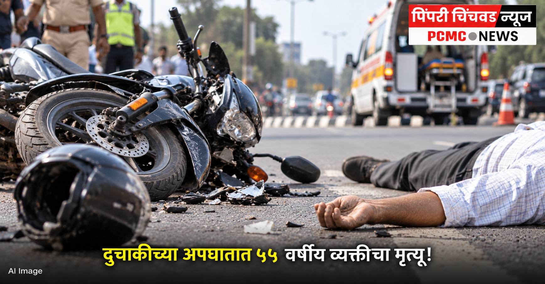 दुचाकीच्या अपघातात ५५ वर्षीय व्यक्तीचा मृत्यू!