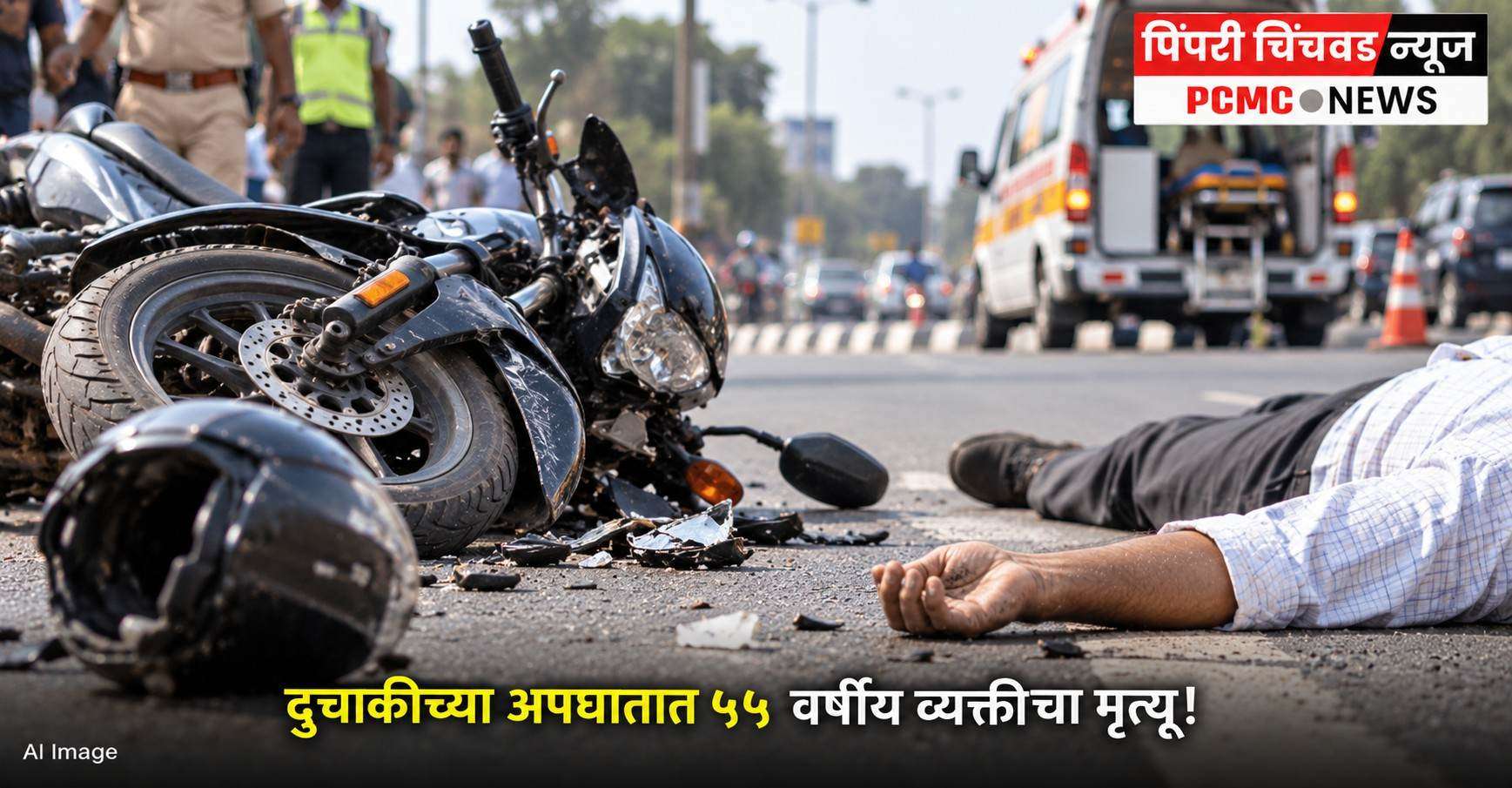 दुचाकीच्या अपघातात ५५ वर्षीय व्यक्तीचा मृत्यू!