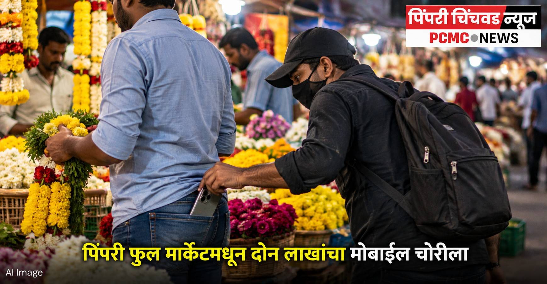 पिंपरी फुल मार्केटमधून दोन लाखांचा मोबाईल चोरीला