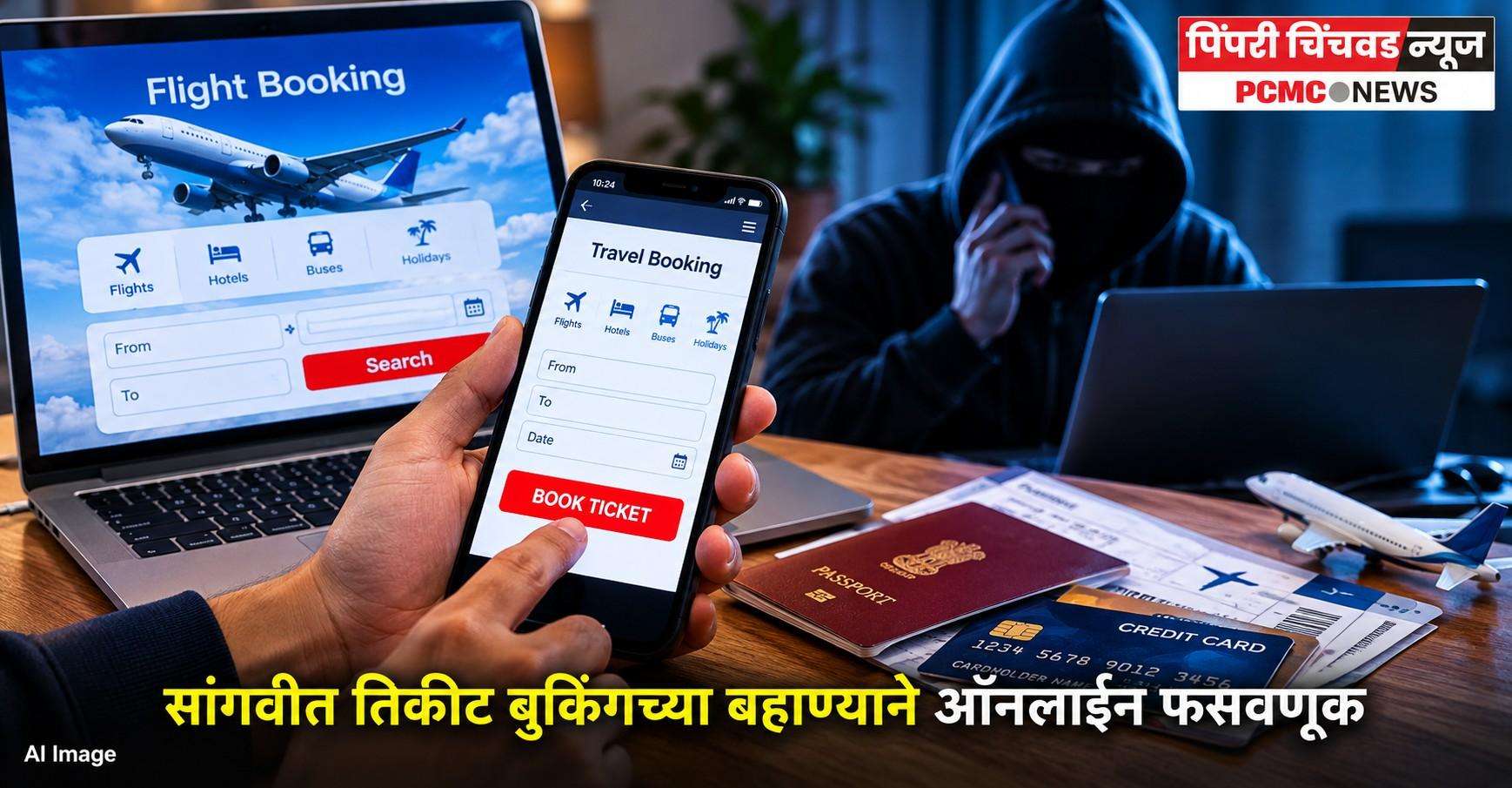 सांगवीत तिकीट बुकिंगच्या बहाण्याने ऑनलाइन फसवणूक